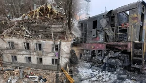 Rosja przypuściła atak tuż przed przyjazdem Tuska. Zniszczenia w Kijowie