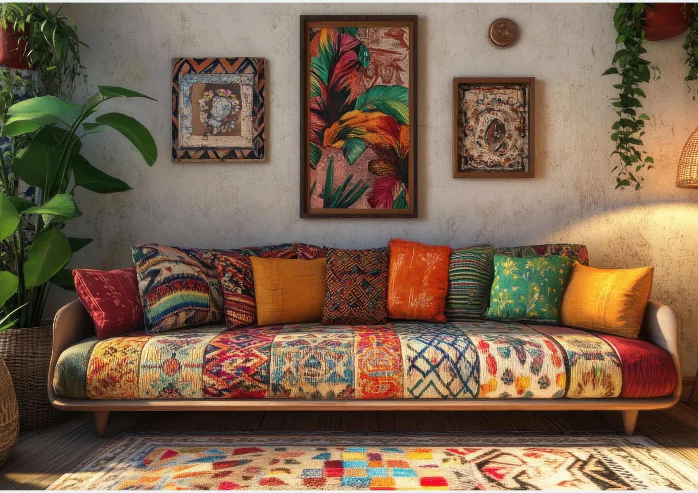 Wnętrza inspirowane stylem indyjskim są pełne ciepłych barw