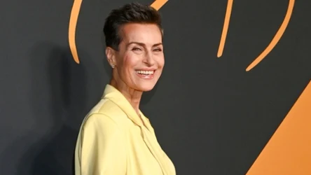 Danuta Stenka w garniturze od polskiego projektanta. Pokazała klasę