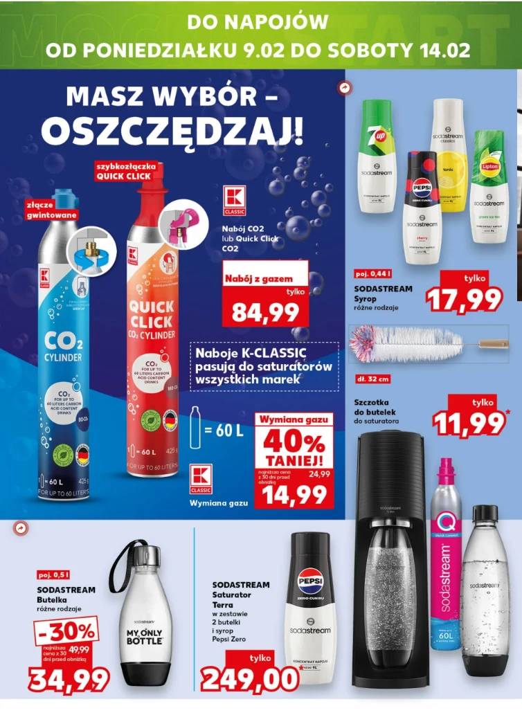Kaufland odpala promocję na SodaStream - nabój, syropy i butelka taniej