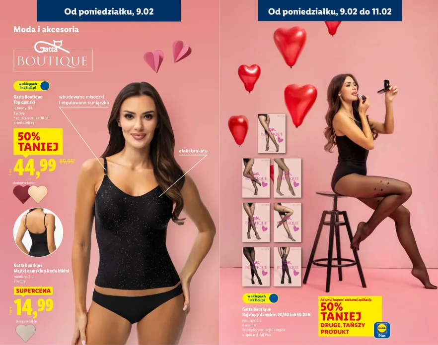 Walentynkowa kKolekcja Gatta Boutique w Lidlu już od 9 lutego. Z aplikacją Lidl Plus drugi produkt z rajstop 50% taniej Walentynkowa kKolekcja Gatta Boutique w Lidlu już od 9 lutego. Z aplikacją Lidl Plus drugi produkt z rajstop 50% taniej