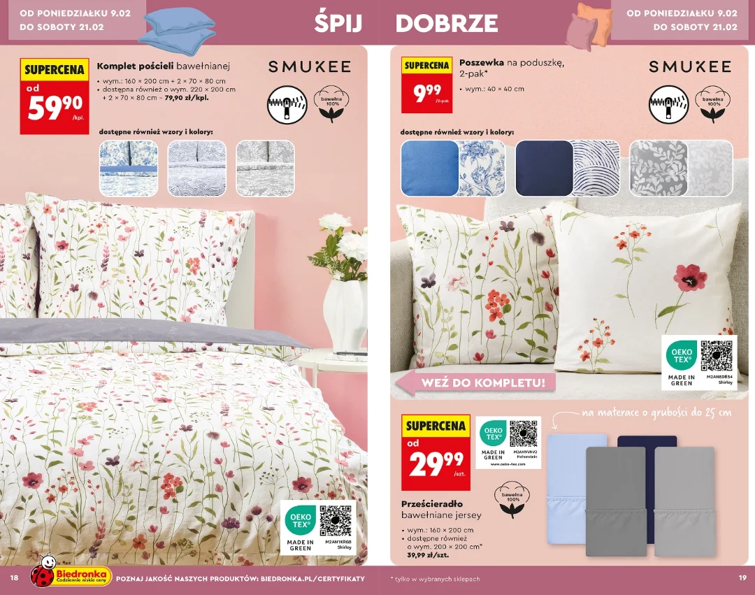 Komplet pościeli bawełnianej w Biedronce