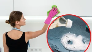 Zaschnięty tłuszcz z mebli kuchennych można usunąć domowymi sposobami.