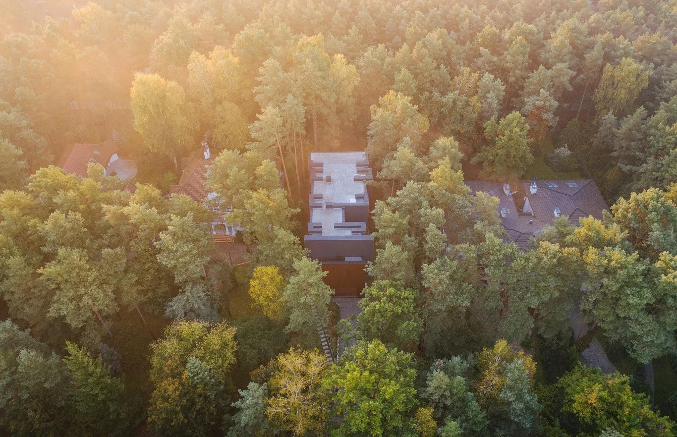 Dom wtapia się w las