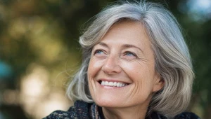 Dojrzała kobieta uśmiechnięta, ładne zęby