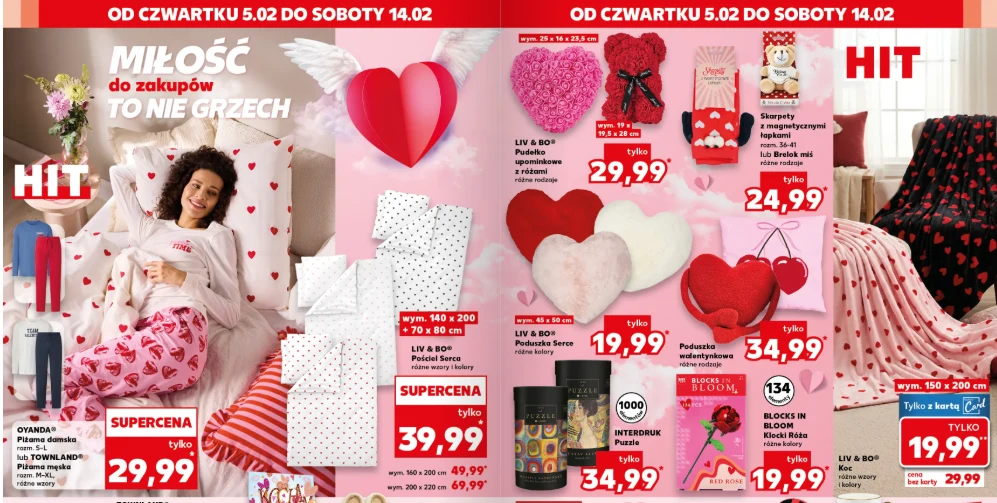Walentynkowa oferta Kauflandu: pościel, poduszki, koce i romantyczne dodatki od 19,99 zł