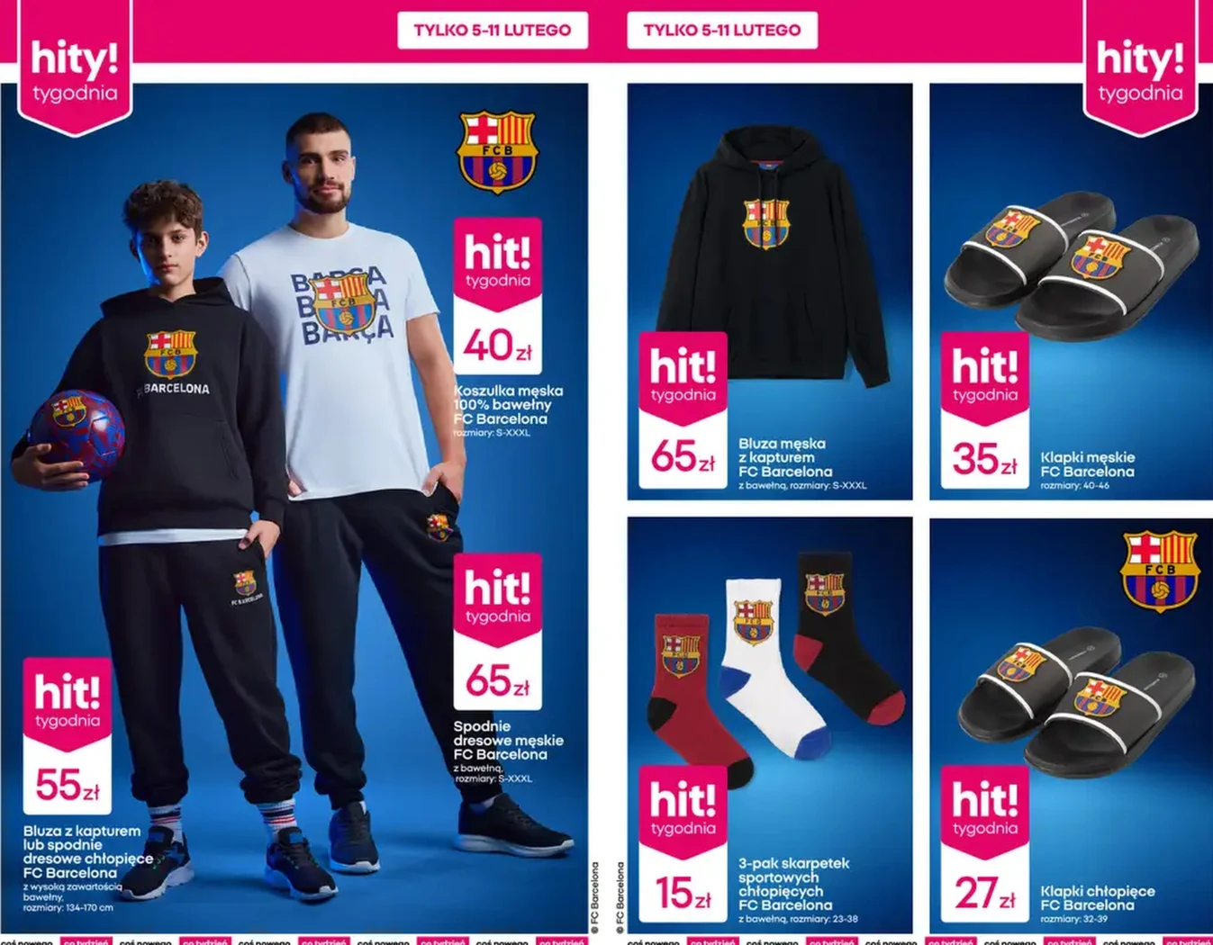 Koszulki, bluzy i dresy FC Barcelona już od 35 zł – prawdziwy hit dla małych i dużych fanów futbolu.