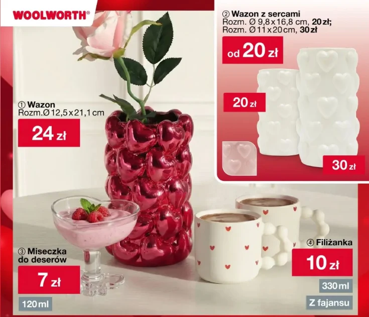 Wazon z sercami w walentynkowej odsłonie - hit Woolworth od 20 zł.