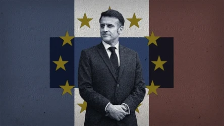 Prezydent Francji Emmanuel Macron | Grafika: Aleksandra Włodarczyk 