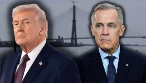 Premier Kanady Mark Carney (na zdj. po prawej) odpowiedział prezydentowi USA Donaldowi Trumpowi (na zdj. po lewej) ws. otwarcia mostu Gordie Howe Bridge