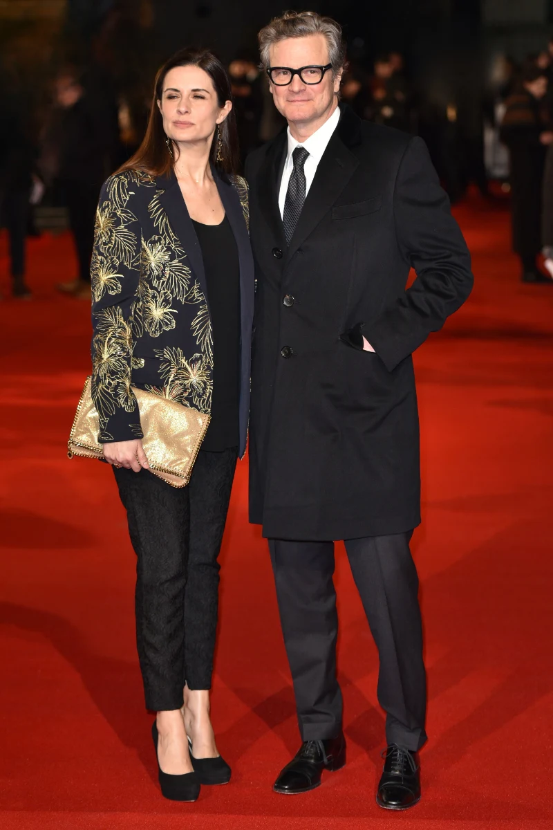 Colin Firth w płaszczu do kolan