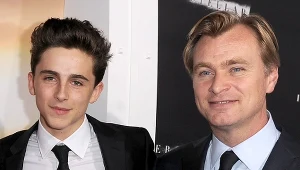 Timothée Chalamet i Christopher Nolan podczas premiery filmu "Interstellar" w 2014 roku