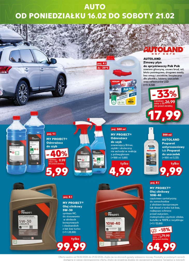 Zimowe płyny i odmrażacze w promocji w Kaufland do 21 lutego