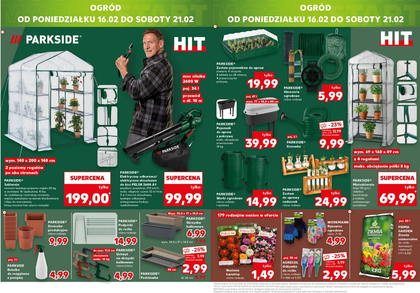 Oferta Parkside Ogród w Kaufland do 21.02 - szklarnie i akcesoria w promocyjnych cenach