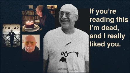 Don Glickman wysłał do znajomych pośmiertną pocztówkę. Grafika: Aleksandra Włodarczyk