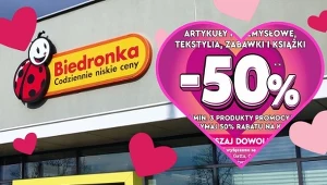 Pokaż kartę Moja Biedronka - odbierz voucher i 50% rabatu na zakupy. Tylko w Walentynki