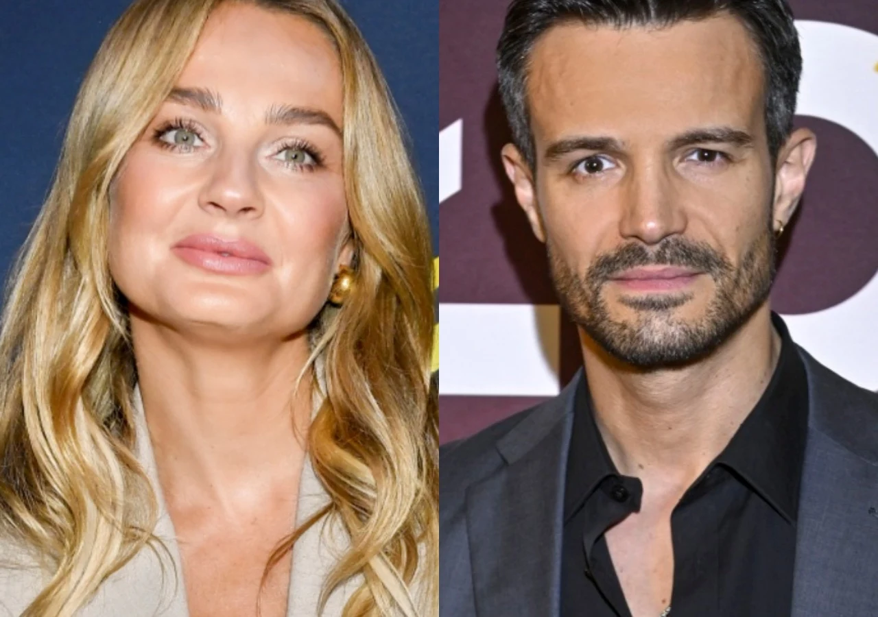 Małgorzata Socha, Mikołaj Krawczyk Portret kobiety z długimi blond włosami i mężczyzny o ciemnych włosach, oboje patrzą w stronę obiektywu, tło jednolite i neutralne.