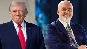 Premier Albanii Edi Rama (z prawej) weźmie udział w inauguracyjnym posiedzeniu Rady Pokoju Donalda Trumpa