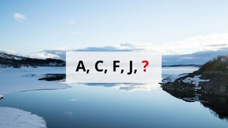 Zagadka logiczna z ciągiem liter A, C, F, J, ?