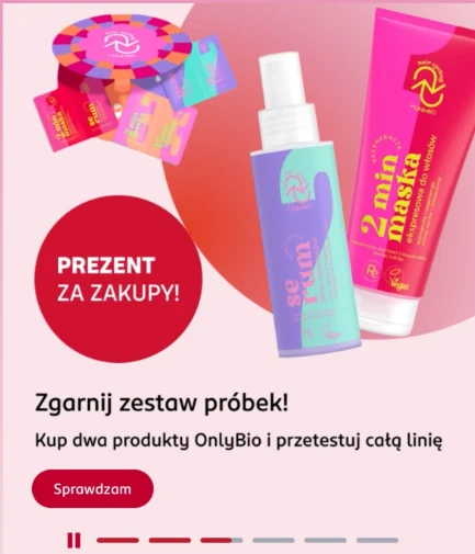 OnlyBio – zestaw próbek (6 saszetek) przy zakupie 2 produktów marki, źródło: aplikacja Rossmann OnlyBio – zestaw próbek (6 saszetek) przy zakupie 2 produktów marki, źródło: aplikacja Rossmann