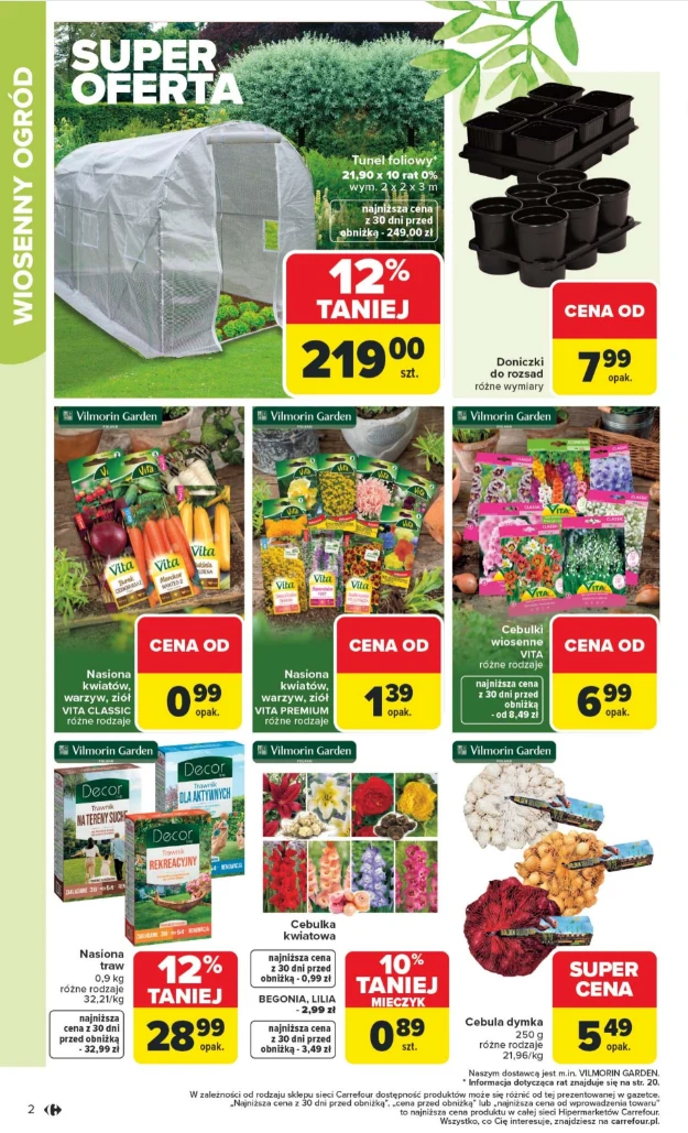 Wiosenny ogród w Carrefour. Źródło: gazetka Carrefour, str. 2