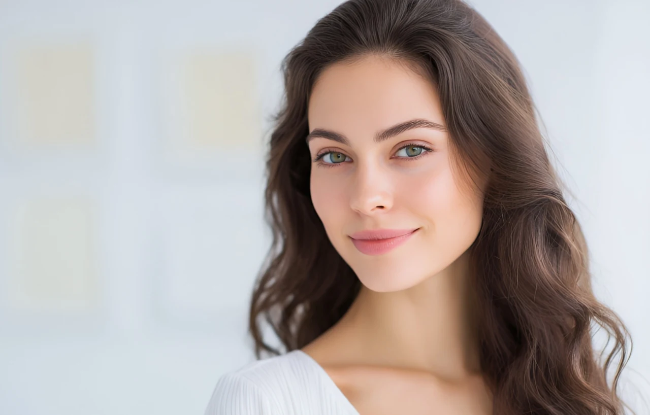 młoda kobieta z długimi lśniącymi włosami młoda kobieta z długimi lśniącymi włosami