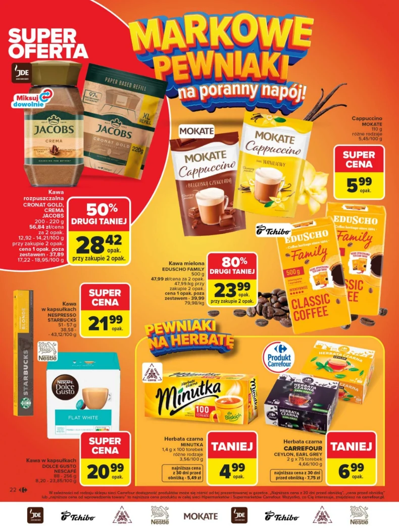 Promocja na kawę Jacobs, MK Café i Eduscho – źródło: gazetka Carrefour, str. 24
