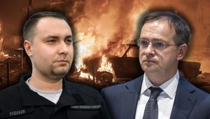 Władimir Miedinski (z prawej) odbył zamknięte spotkanie ze stroną ukraińską, Kyryło Budanow (z lewej) poinformował, ze rozmowy "były trudne"