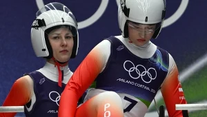Dominika Piwkowska (z lewej) i Nikola Domowicz na olimpijskim torze w Cortinie d'Ampezzo