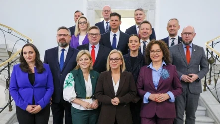 Konferencja prasowa polityków, którzy opuszczają partię Polska 2050