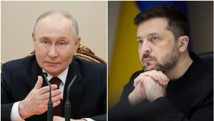 Od lewej: prezydent Rosji Władimir Putin, prezydent Ukrainy Wołodymyr Zełenski