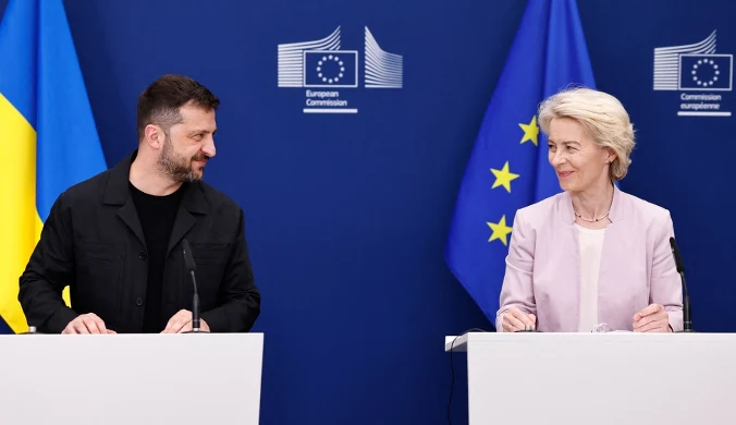 Prezydent Ukrainy Wołodymyr Zełenski oraz przewodnicząca KE Ursula von der Leyen