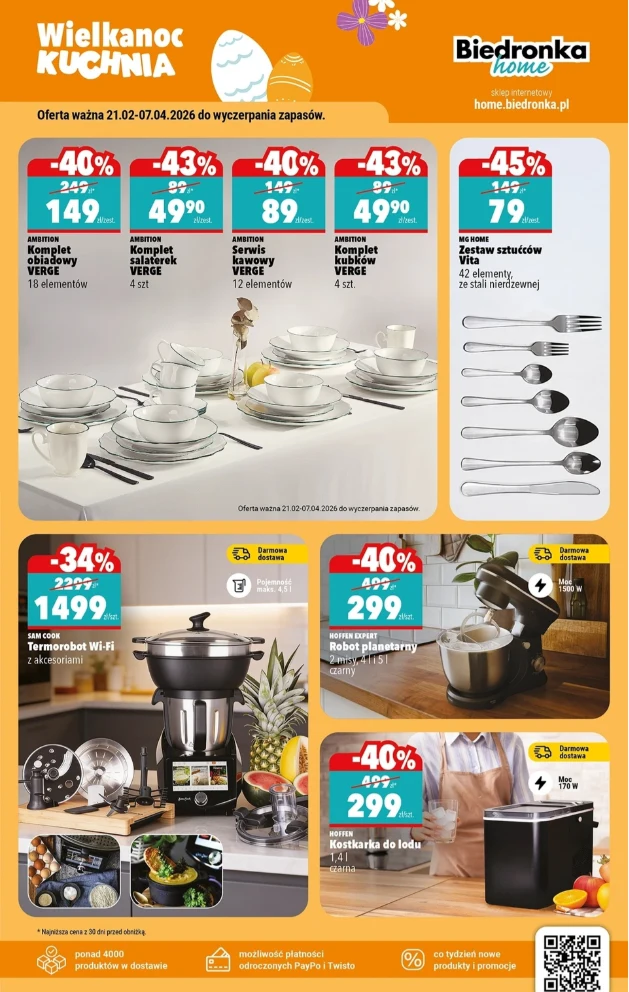 Zastawa stołowa i sztućce w promocji – źródło: gazetka Biedronka Home, str. 3 (oferta ważna do 7.04)