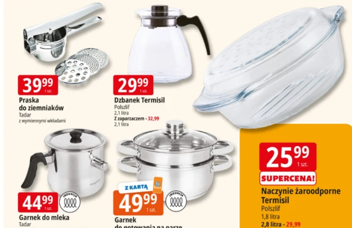Naczynia żaroodporne Termisil w promocji w E.Leclerc – źródło: gazetka E.Leclerc, str. 27.