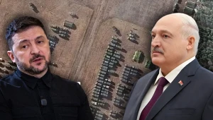 Na zdjęciach satelitarnych przed inwazją Rosji w 2022 roku widać wojska w pobliżu miasta Mozyrz na Białorusi 