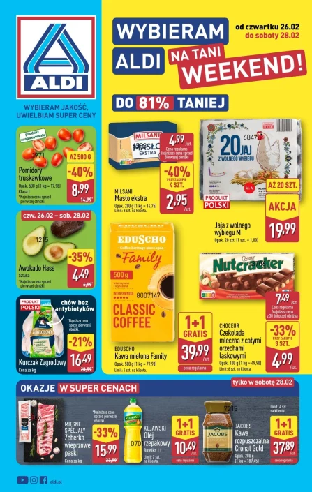 Aldi Рекламна газетка - пропозиції, знижки, купони [25.02 від
