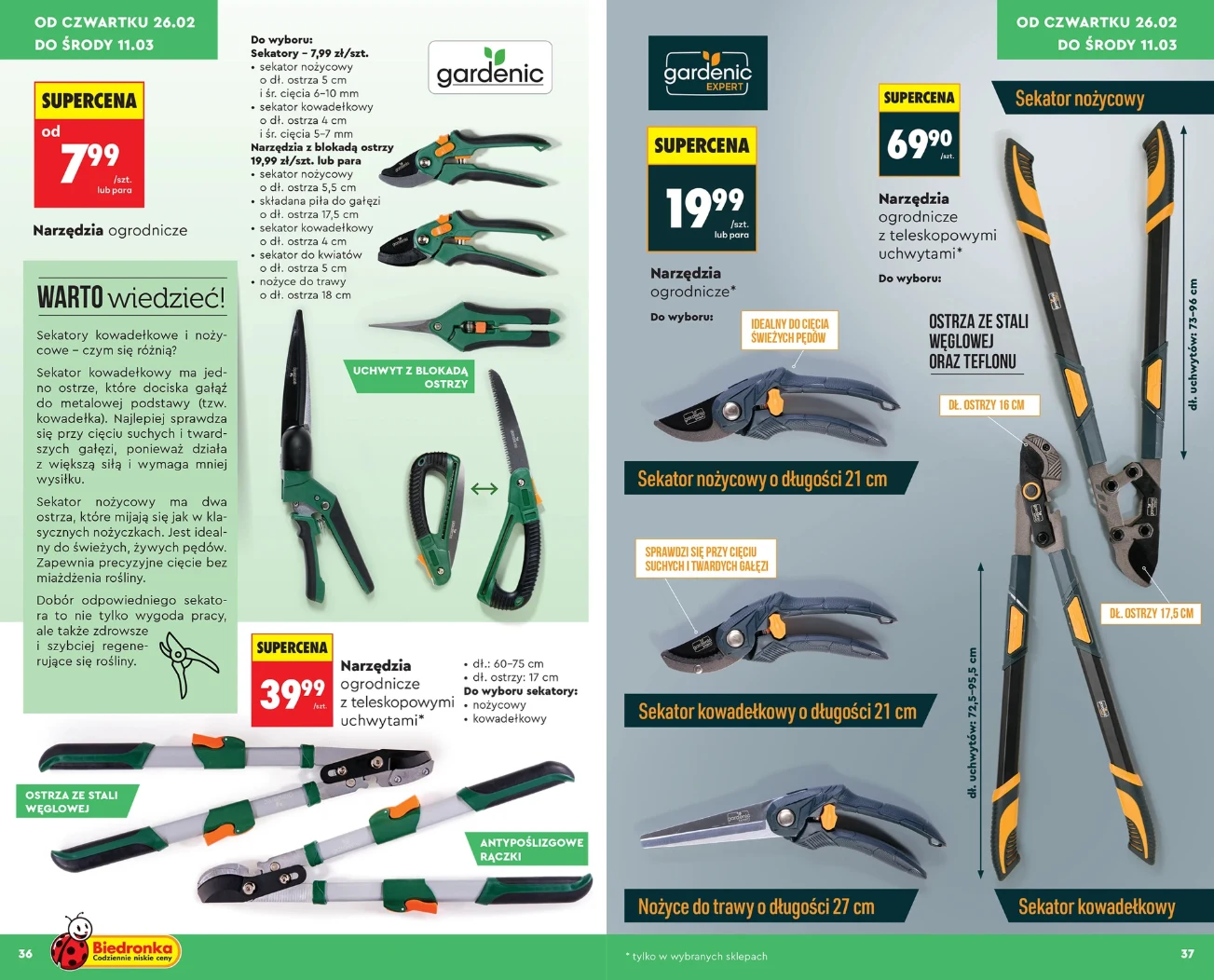 Narzędzia ogrodowe Gardenic w Biedronce