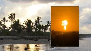 W niebo wzbiła się kula ognia w kształcie grzyba. Nagrali potężną erupcję