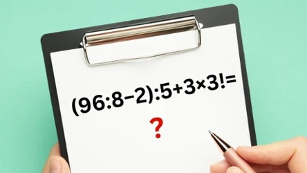 Jaki jest wynik tego równania? (96:8−2):5+3×3!=?