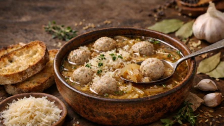 Rozgrzewa i syci. Trydencka zupa cebulowa z aromatycznymi pulpecikami od Jurka Sobieniaka 