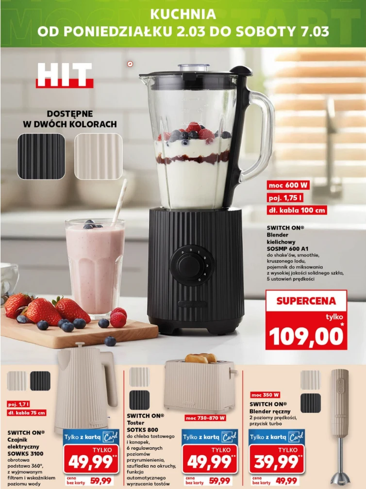 Kuchenne AGD – blender, czajnik i toster, źródło: gazetka Kaufland, str. 16