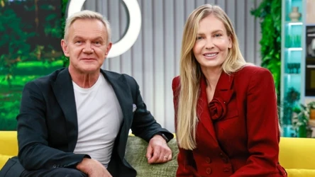 Cezary Pazura z żoną Edytą Pazurą w studiu "halo tu polsat"