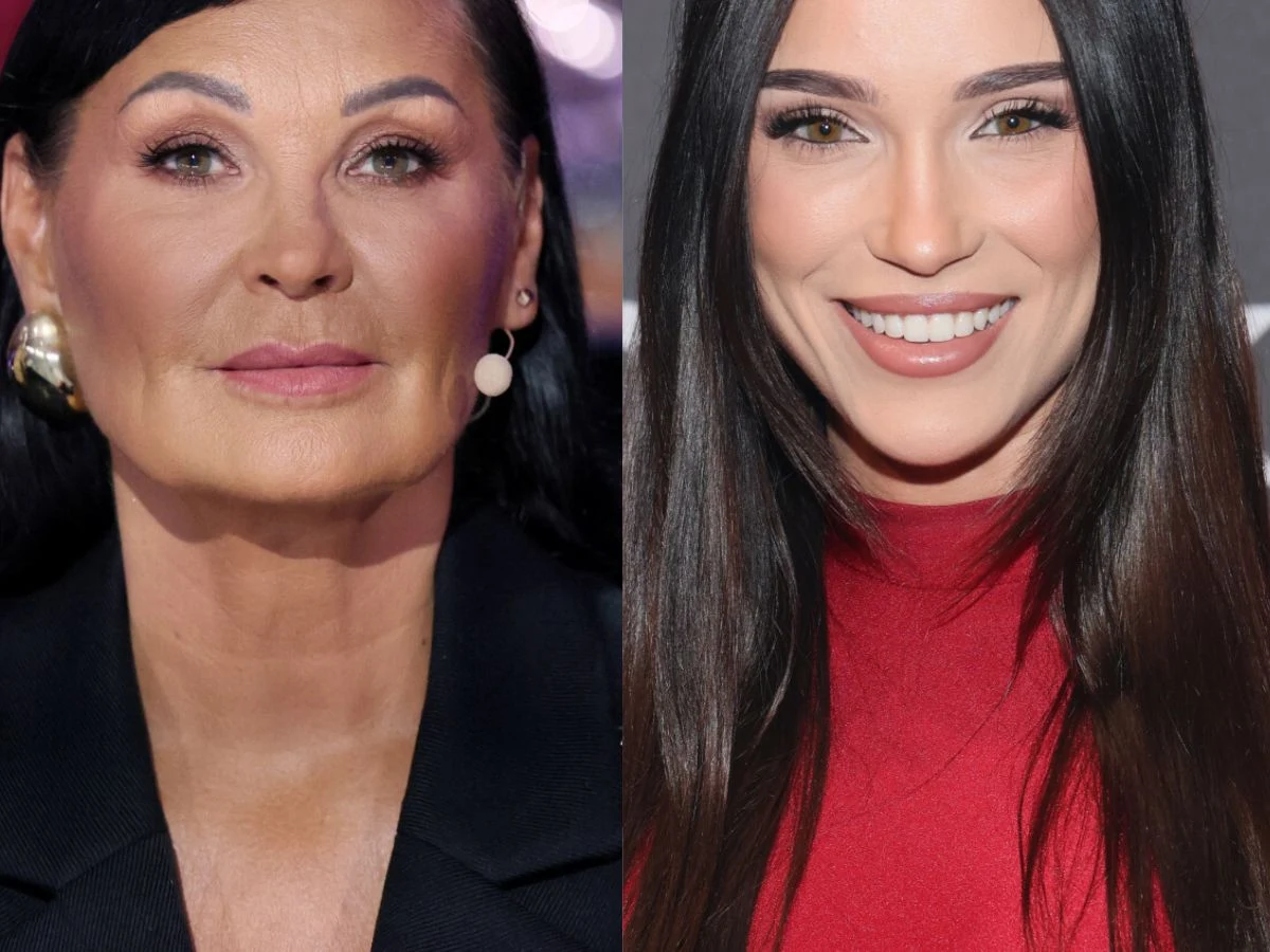 Iwona Pavlović, Natsu Portrety dwóch kobiet ustawionych obok siebie, jedna w ciemnym stroju z krótkimi, ciemnymi włosami i perłowymi kolczykami, druga w czerwonym stroju z długimi, ciemnobrązowymi włosami oraz szerokim uśmiechem.