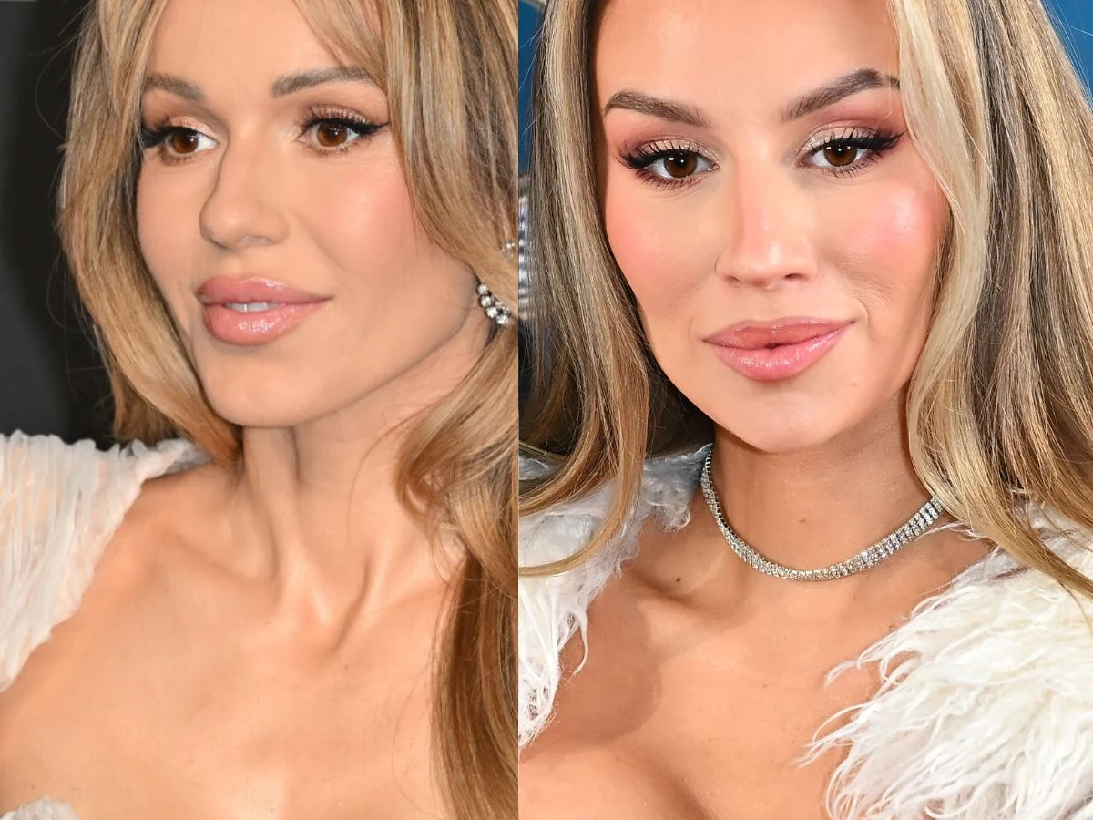 Doda, Klaudia Jóźwiak Doda w jasnym stroju, z uśmiechem na twarzy. Obok niej elegancko ubrana Klaudia Jóźwiak.