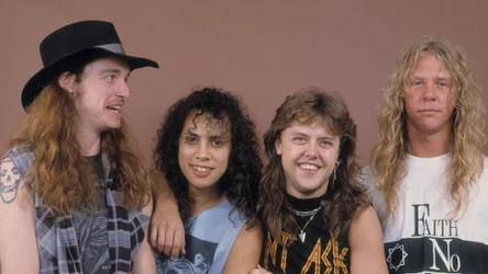Metallica na cztery miesiące po premierze "Master of Puppets" - od lewej: Cliff Burton, Kirk Hammett, Lars Ulrich i James Hetfield