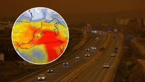 Opad pyłu znad Sahaey w rejonie Granady w marcu 2022 roku. W najbliższych dniach południe Hiszpanii może wyglądać podobnie