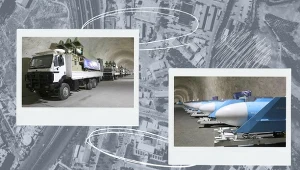 Podziemne "miasta" Iranu. Zdjęcia udostępnione przez Korpus Strażników Rewolucji Islamskiej. Grafika: Magdalena Piasecka