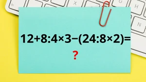 Zagadka matematyczna: 12+8:4×3−(24:8×2)=?