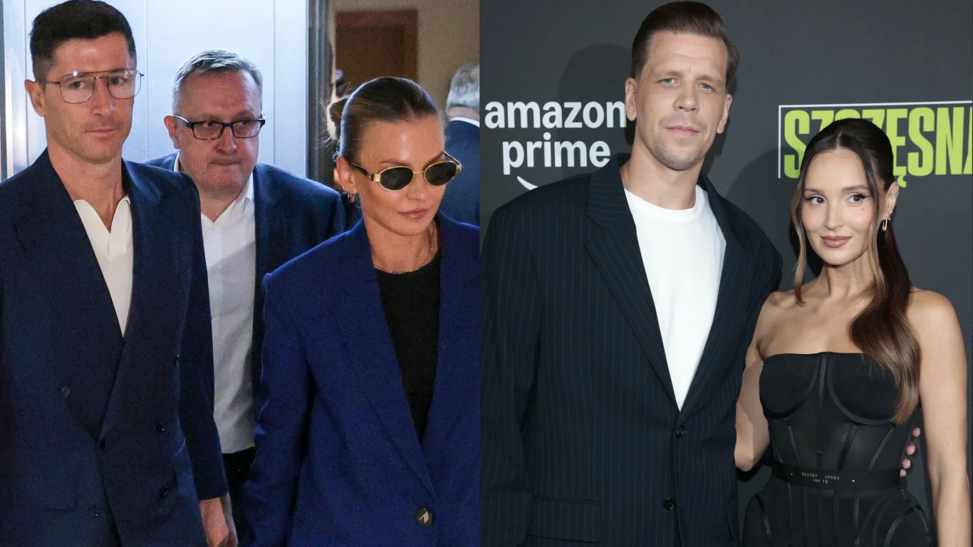 Robert Lewandowski, Anna Lewandowska, Wojciech Szczęsny, Marina Łuczenko-Szczęsna Robert Lewandowski, Anna Lewandowska, Wojciech Szczęsny i Marina Łuczenko-Szczęsna pozują razem.