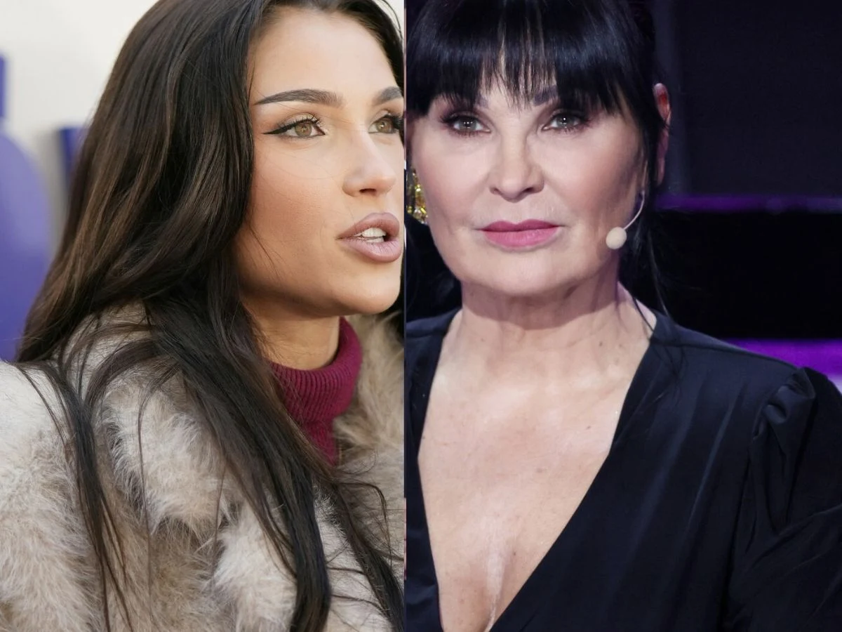 Natsu, Iwona Pavlović Natsu i Iwona Pavlović w zbliżeniu; po lewej brunetka w futrze, po prawej kobieta w czarnej sukni z mikrofonem.